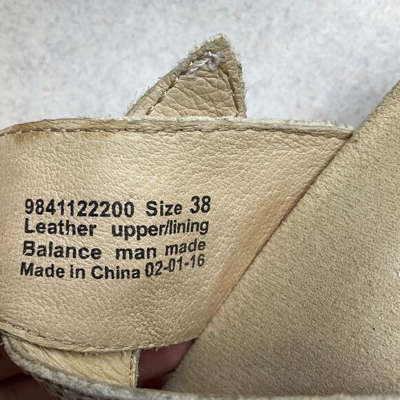 Dansko Sophie Sandal 38 White & Metallic Gold Snakeskin Slip On Open‎ Toe - Picture 5 of 9